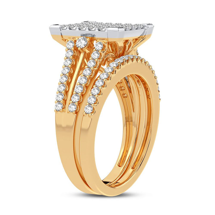 10k White Gold 1CT Lab Diamond Bridal Ring for Her