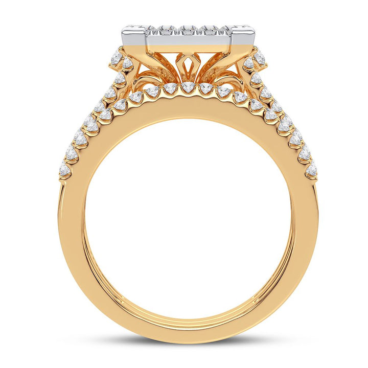 10k White Gold 1CT Lab Diamond Bridal Ring for Her