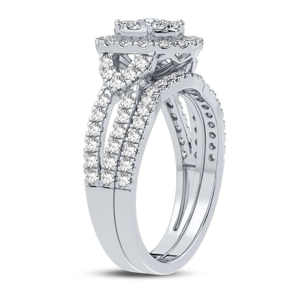 10k White Gold Lab Diamond Bridal Ring (1.00CT Brilliance)
