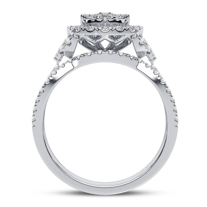 10k White Gold Lab Diamond Bridal Ring (1.00CT Brilliance)