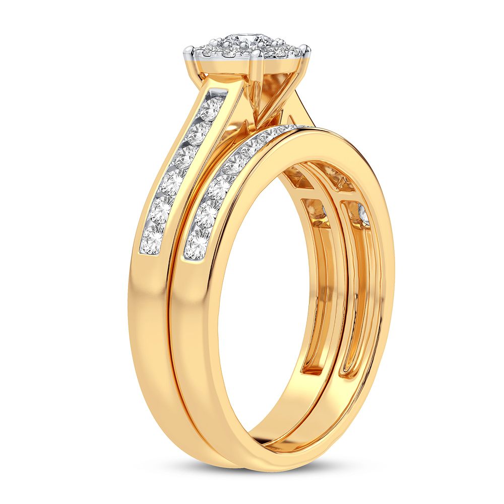 14K Yellow Gold 0.75CT Lab Diamond Womens Engagement Ring
