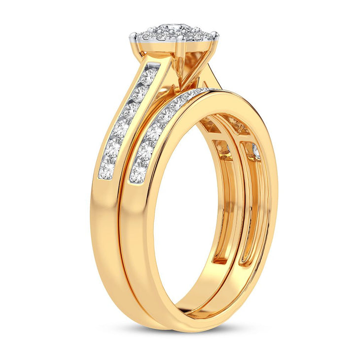 14K Yellow Gold 0.75CT Lab Diamond Womens Engagement Ring