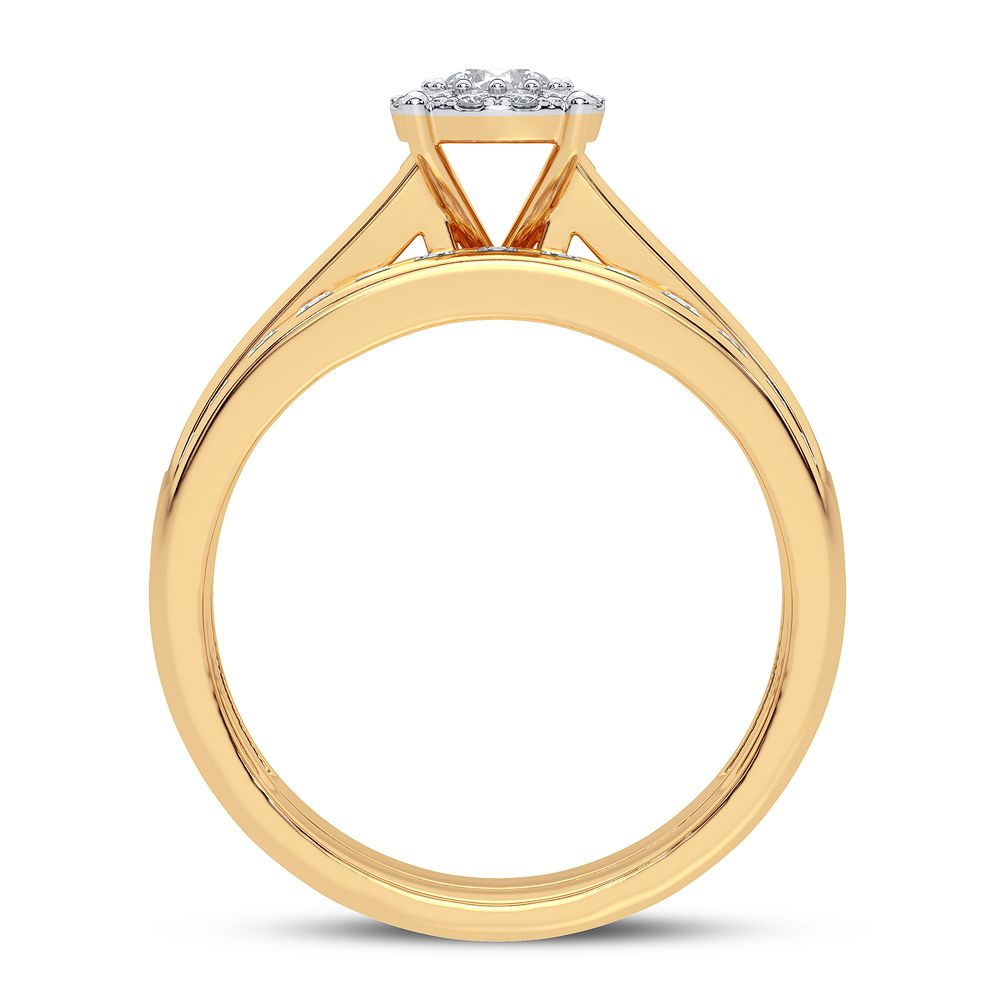 14K Yellow Gold 0.75CT Lab Diamond Womens Engagement Ring
