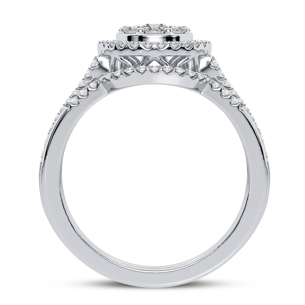 10k White Gold Lab Diamond Bridal Ring Set 0.75CT