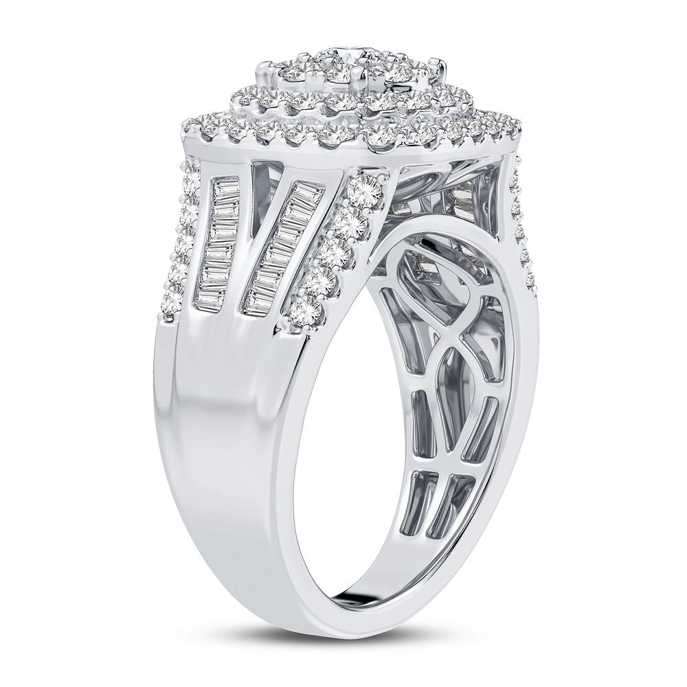 Chic 14k White Gold Lab Diamond Statement Ring for Her