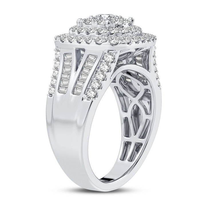 Chic 14k White Gold Lab Diamond Statement Ring for Her