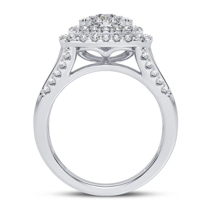 Chic 14k White Gold Lab Diamond Statement Ring for Her