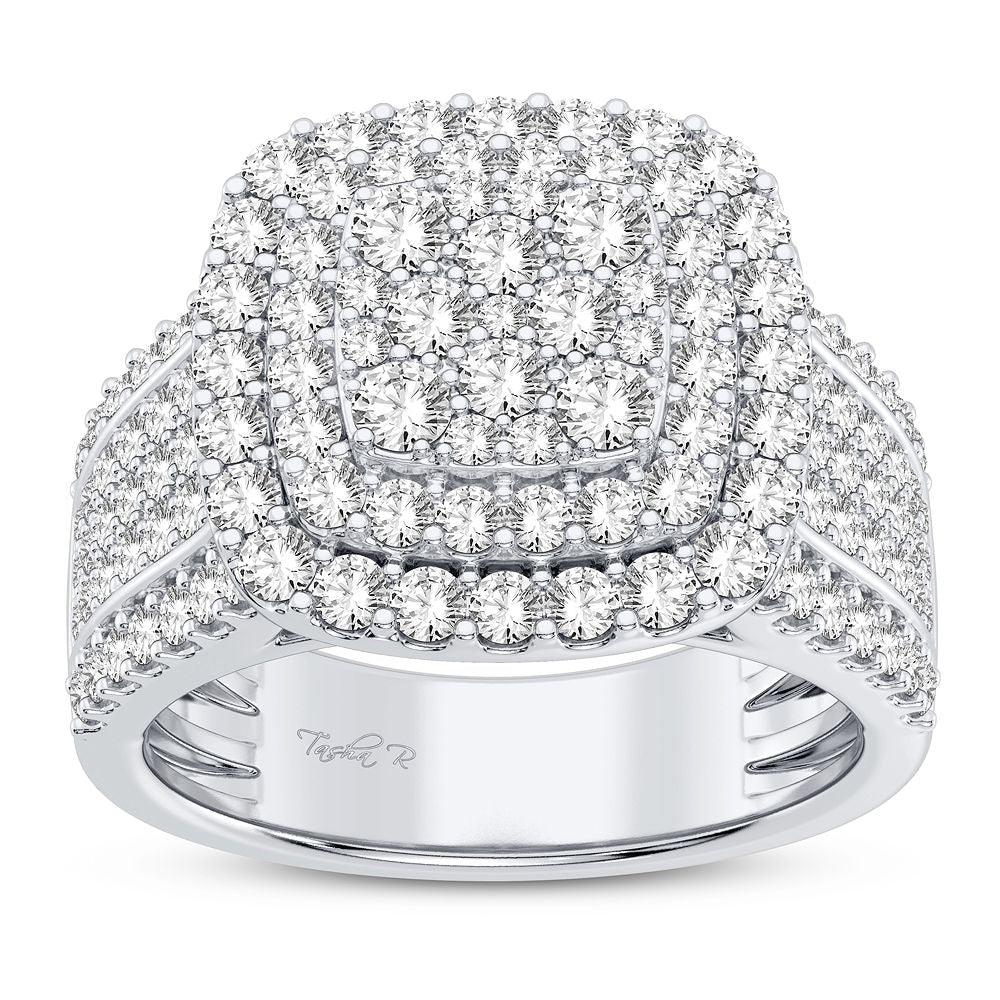Luminous 14k White Gold 1.50CT Diamond Statement Ring