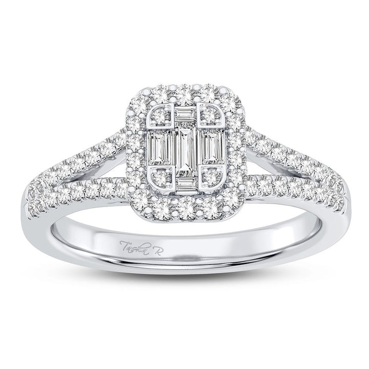 10k White Gold 0.40CT Lab Diamond Womens Engagement Ring