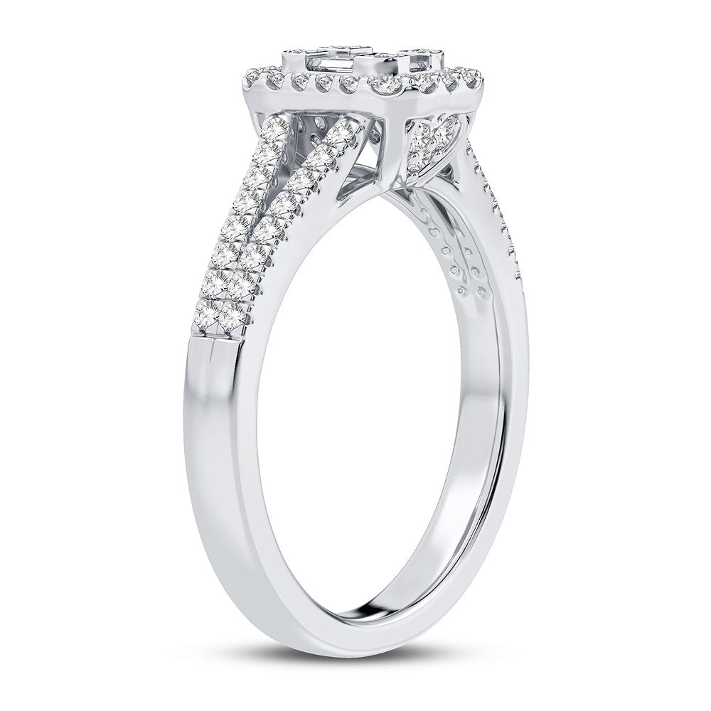 10k White Gold 0.40CT Lab Diamond Womens Engagement Ring