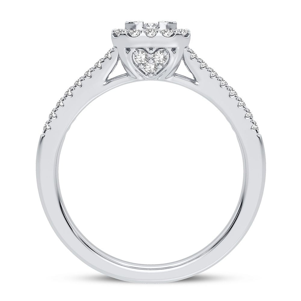 10k White Gold 0.40CT Lab Diamond Womens Engagement Ring