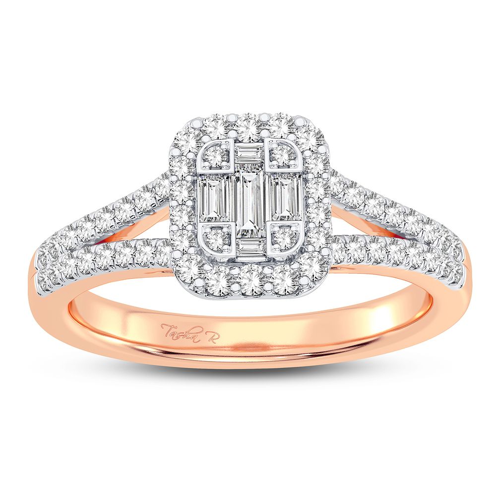 10k Rose Gold 0.40CT Lab Diamond Womens Engagement Ring