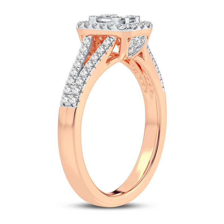 10k Rose Gold 0.40CT Lab Diamond Womens Engagement Ring