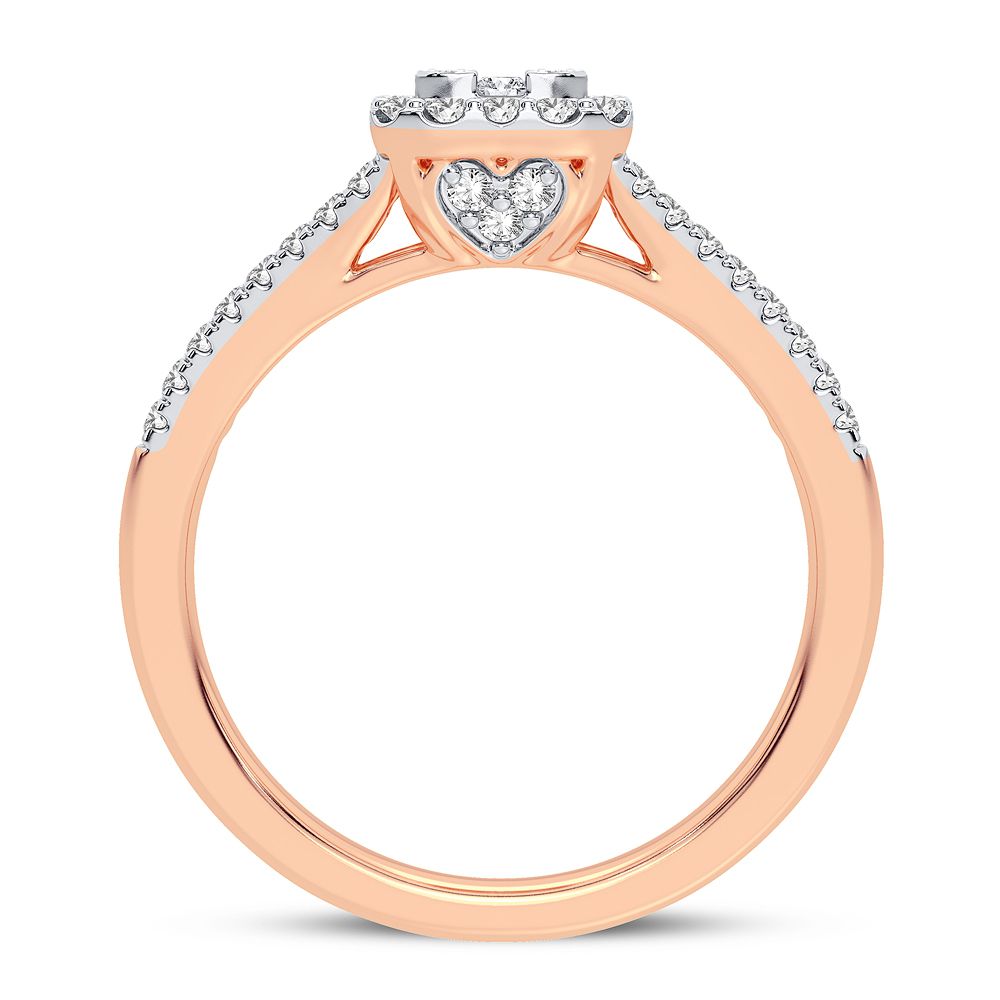 10k Rose Gold 0.40CT Lab Diamond Womens Engagement Ring