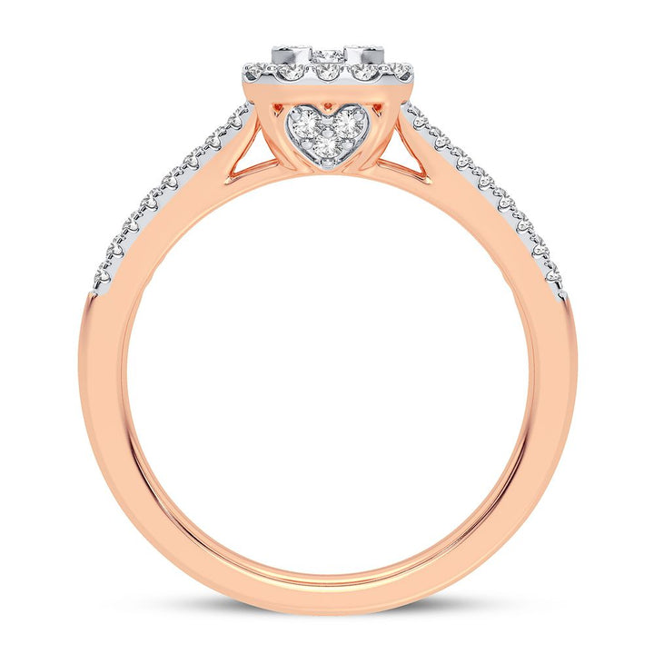 10k Rose Gold 0.40CT Lab Diamond Womens Engagement Ring