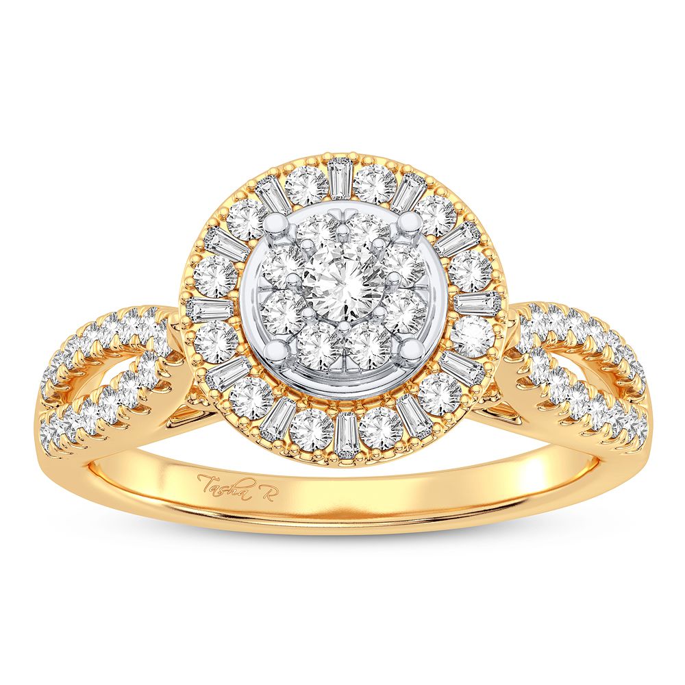 10K Yellow Gold 0.50CT Lab Diamond Womens Engagement Ring