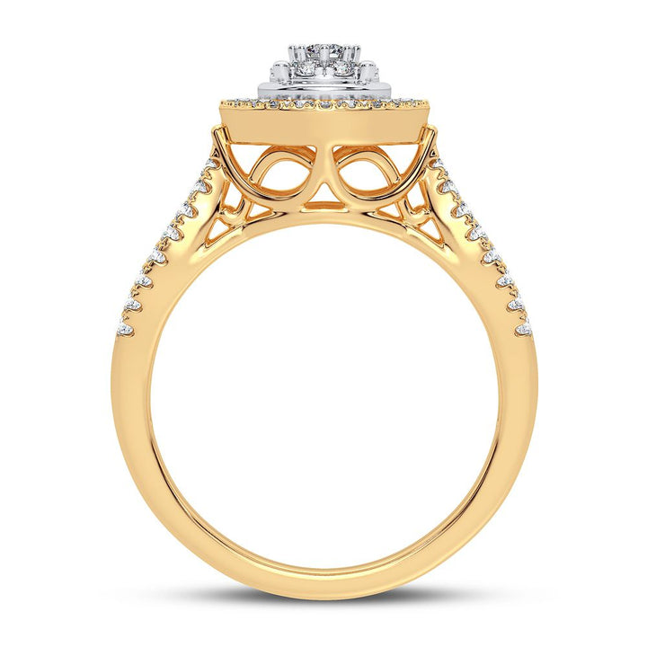 10K Yellow Gold 0.50CT Lab Diamond Womens Engagement Ring
