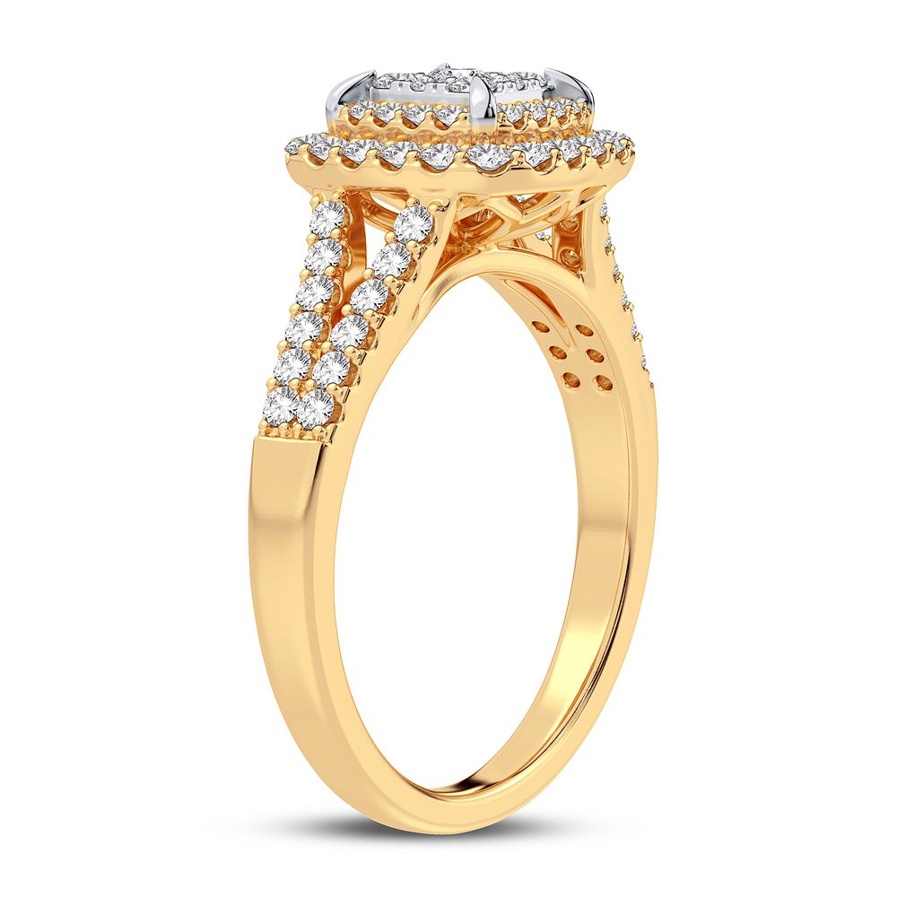 10k Yellow Gold 0.50CT Lab Diamond Womens Engagement Ring