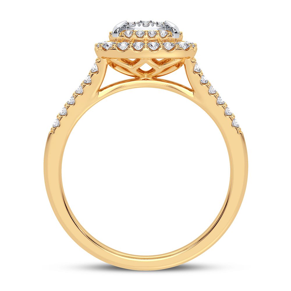 10k Yellow Gold 0.50CT Lab Diamond Womens Engagement Ring