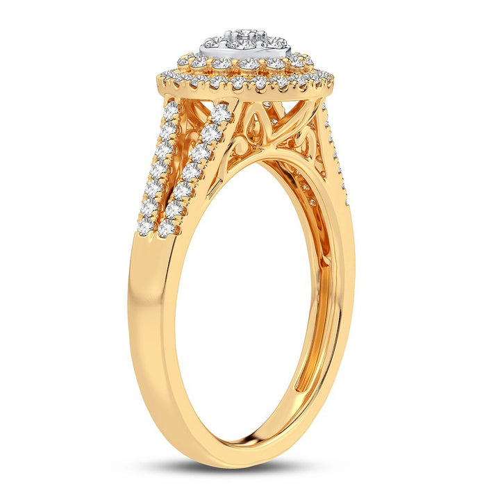 10k Yellow Gold 0.50CT Lab Diamond Engagement Ring for Her