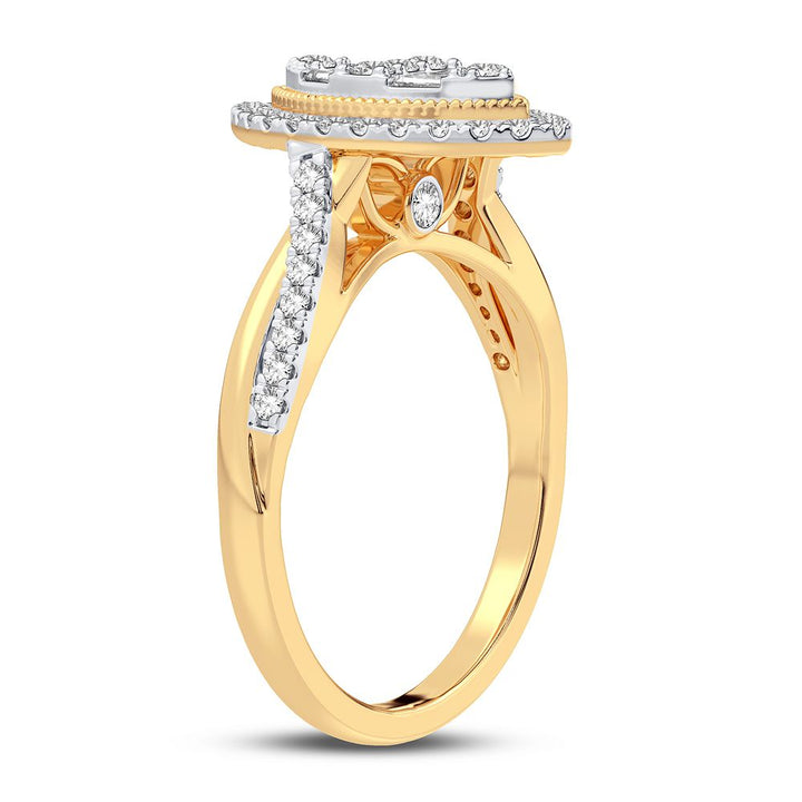 10k Yellow Gold 0.40CT Lab Diamond Womens Engagement Ring