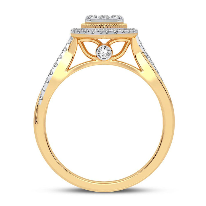 10k Yellow Gold 0.40CT Lab Diamond Womens Engagement Ring