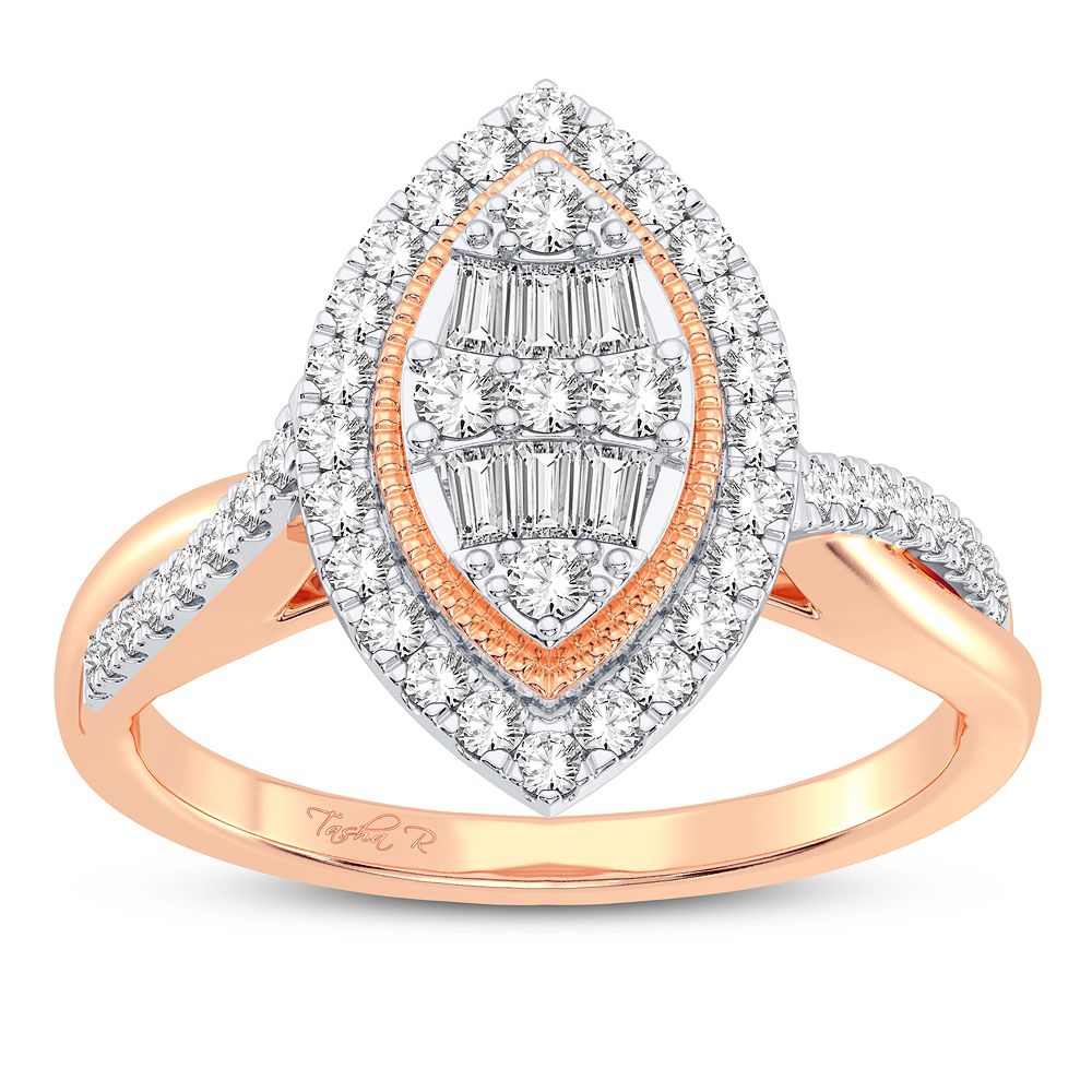 10k Rose Gold 0.40CT Lab Diamond Womens Engagement Ring