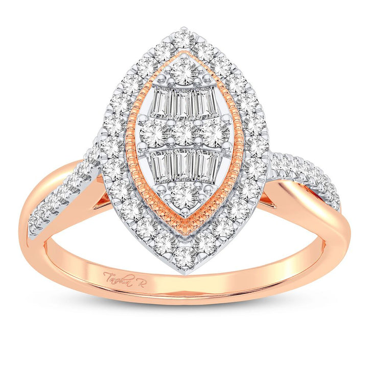 10k Rose Gold 0.40CT Lab Diamond Womens Engagement Ring