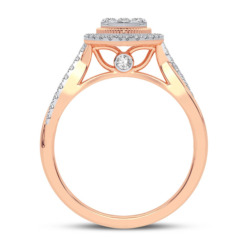 10k Rose Gold 0.40CT Lab Diamond Womens Engagement Ring