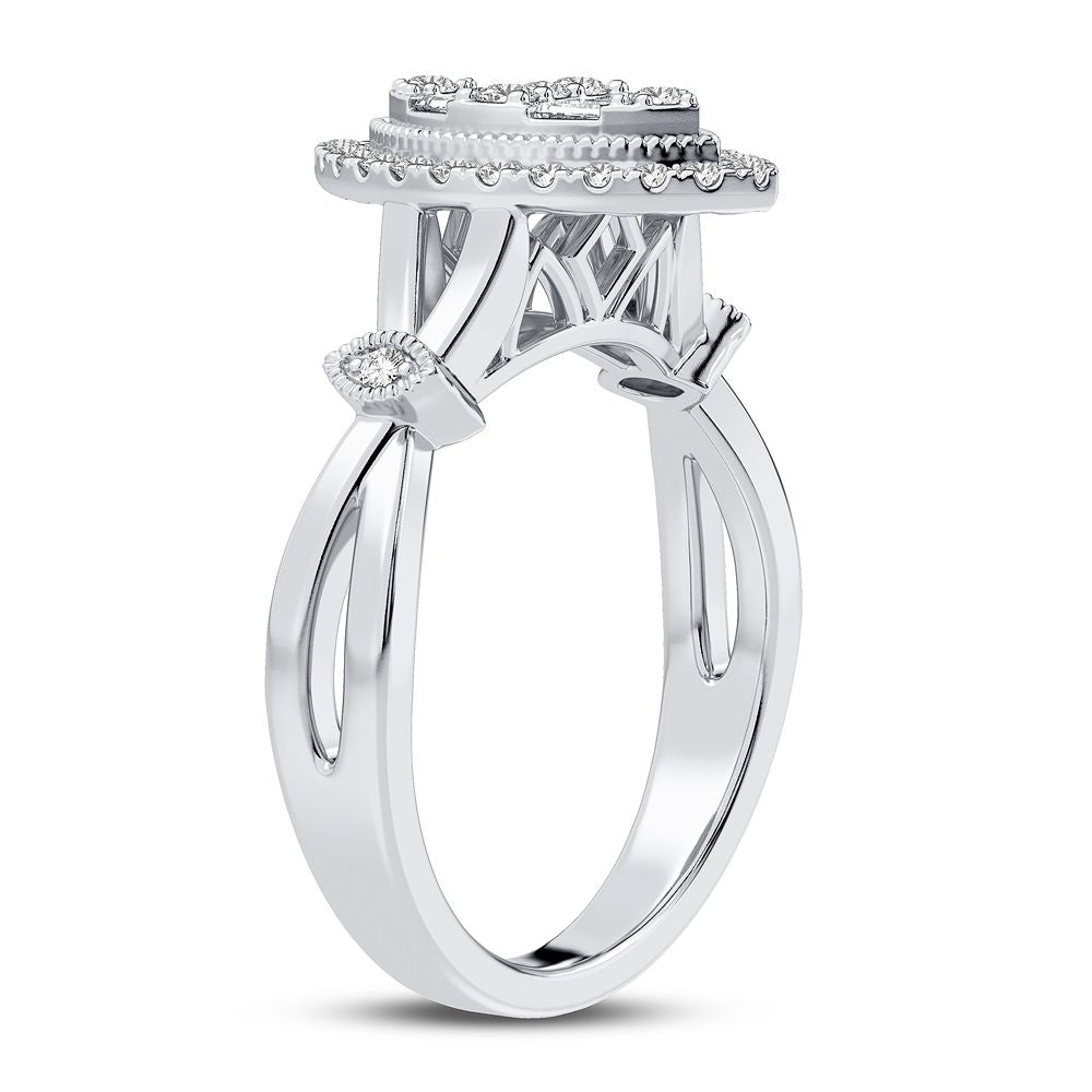 10k White Gold Lab Diamond Womens Engagement Ring (0.33CT)