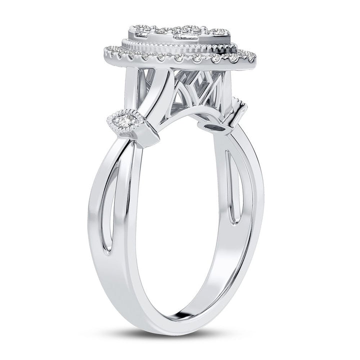 10k White Gold Lab Diamond Womens Engagement Ring (0.33CT)