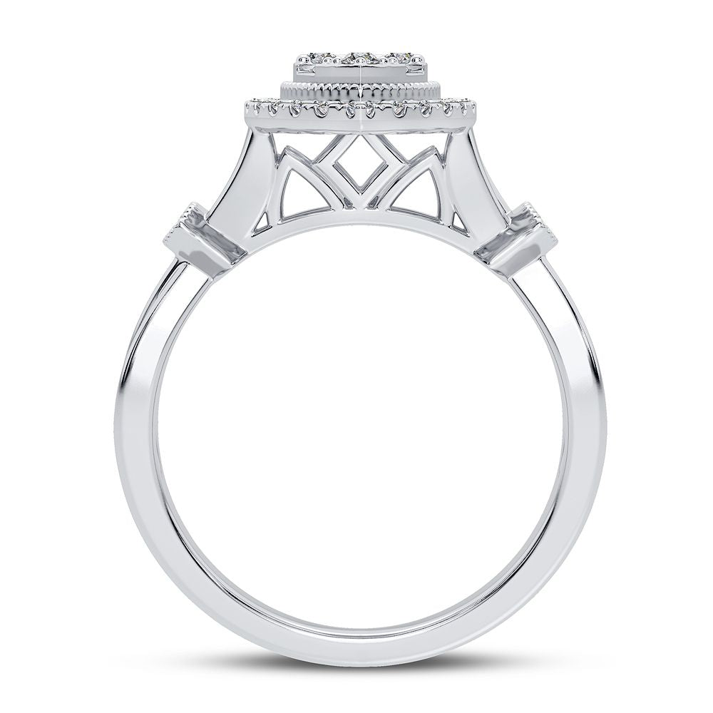 10k White Gold Lab Diamond Womens Engagement Ring (0.33CT)