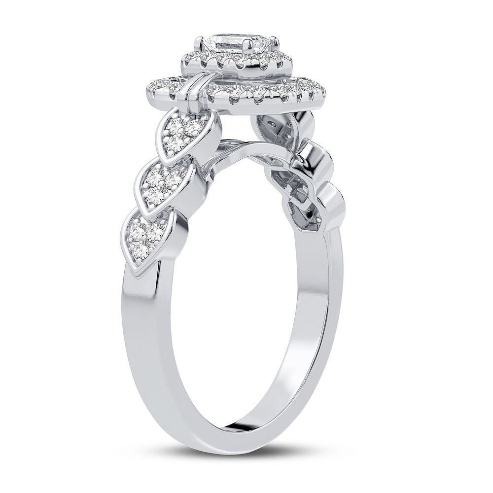 Brilliant 14K White Gold 0.50CT Lab Diamond Engagement Ring