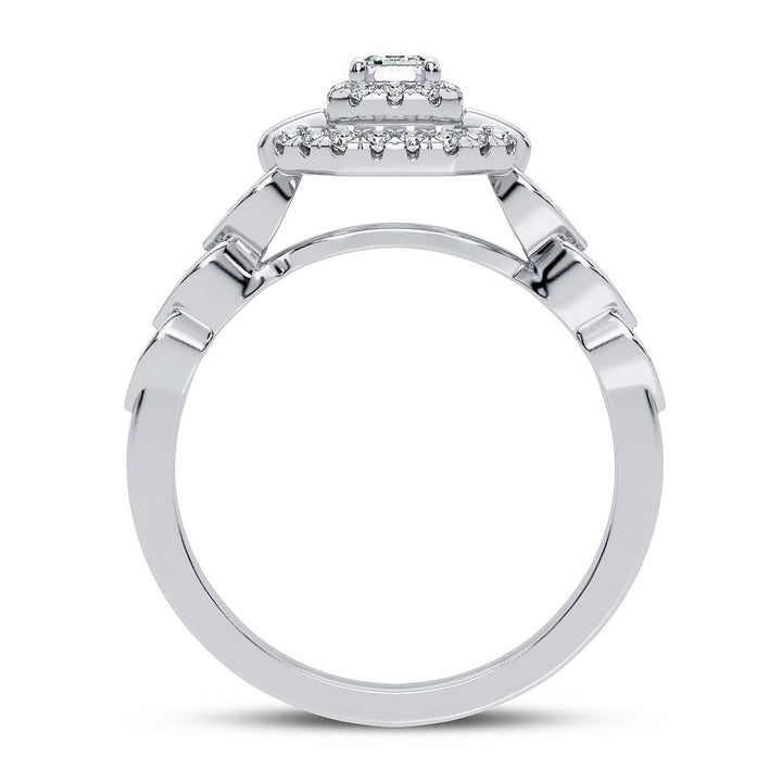 Brilliant 14K White Gold 0.50CT Lab Diamond Engagement Ring