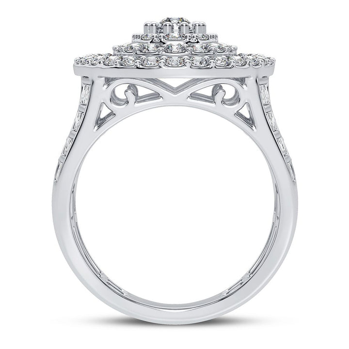 Chic 10k White Gold 2CT Lab Diamond Womens Fashion Ring