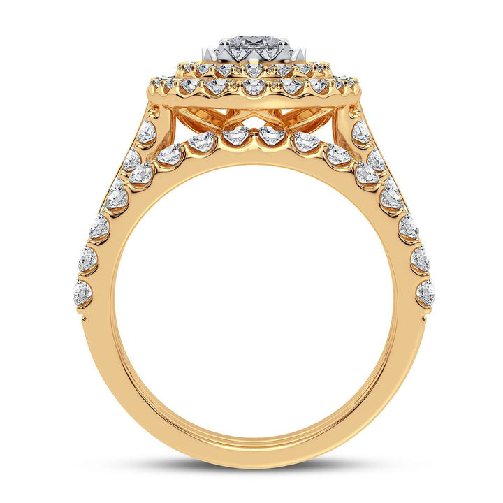 Luminous 14K Yellow Gold 2.00CT Lab Diamond Engagement Ring