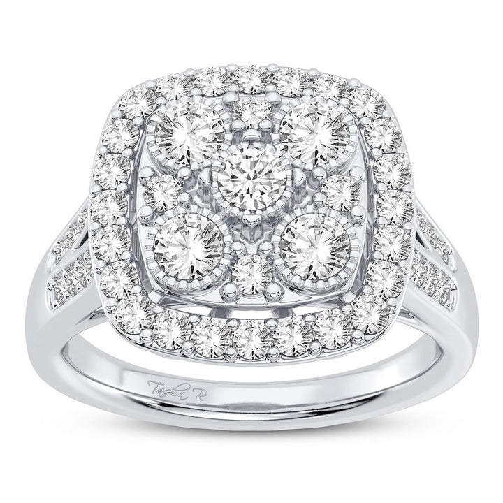 Chic 10k White Gold 1CT Lab Diamond Womens Fashion Ring
