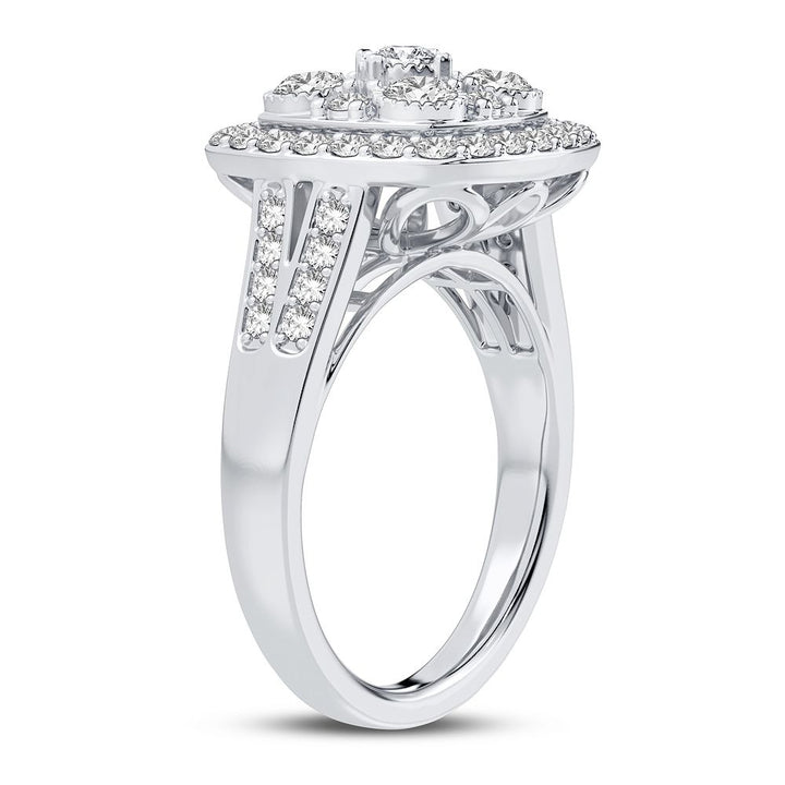 Chic 10k White Gold 1CT Lab Diamond Womens Fashion Ring