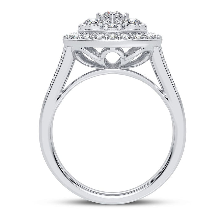 Chic 10k White Gold 1CT Lab Diamond Womens Fashion Ring