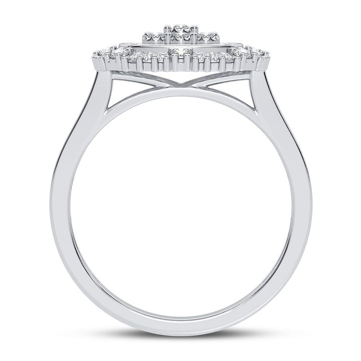 Chic 10k White Gold 0.20CT Lab Diamond Womens Fashion Ring