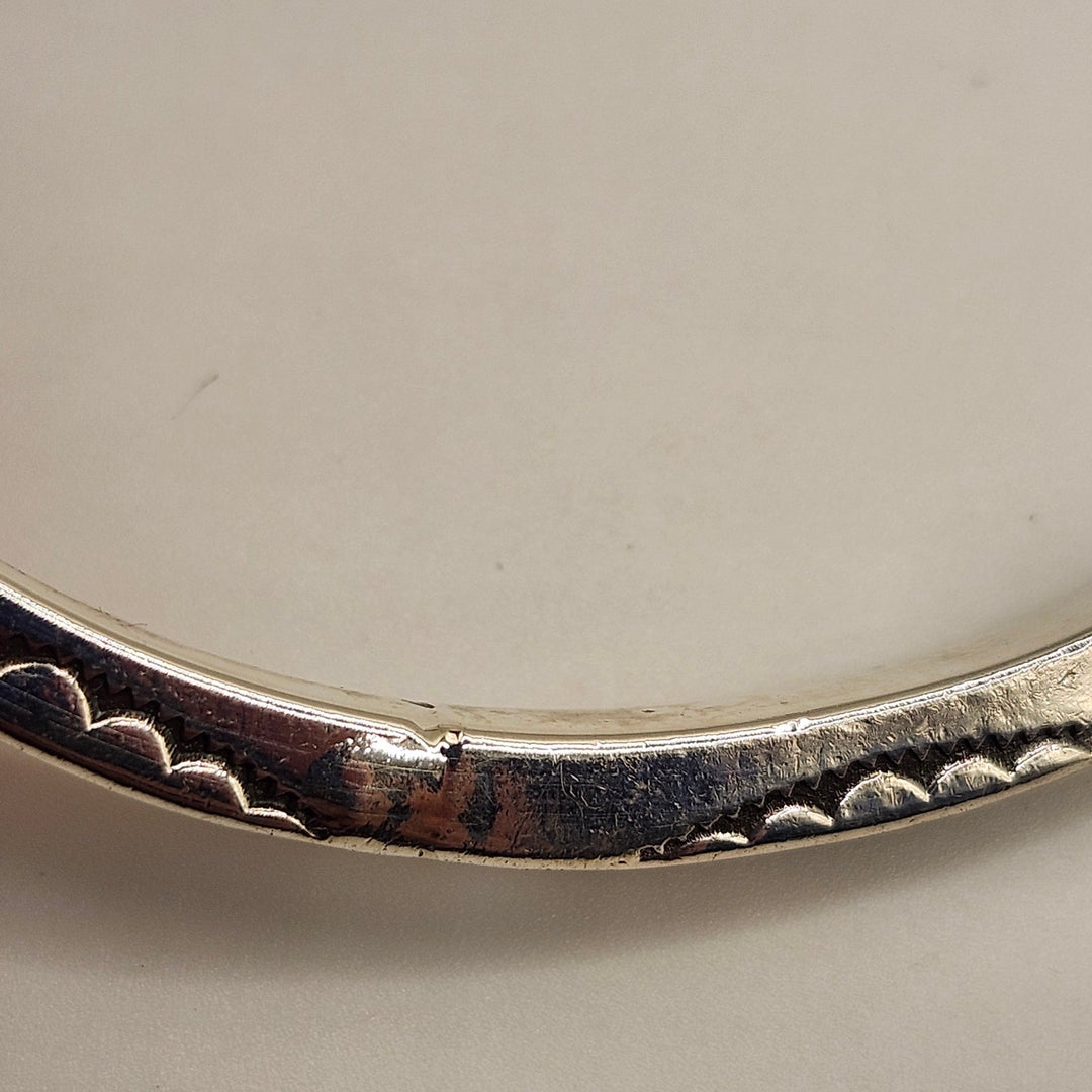 Vintage Native American Style Stamped Sterling Silver Bangle Bracelet, 36.0g