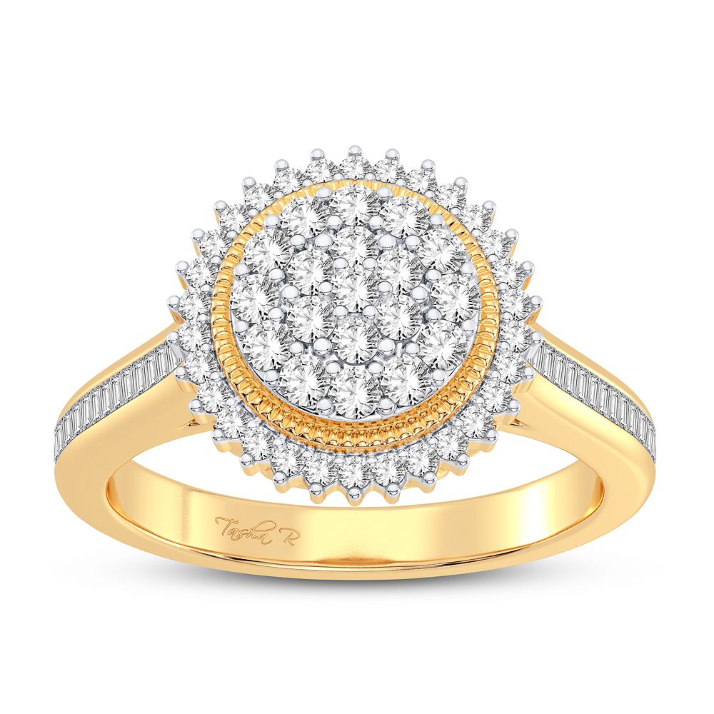 Chic 10k Yellow Gold 0.50CT Diamond Fashion Ring for Women