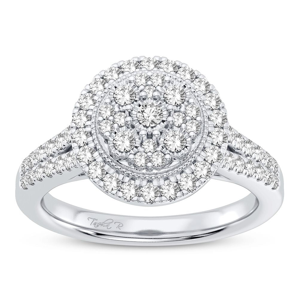 Sparkling 10k White Gold Diamond Ring for Women - 0.50CT Brilliance