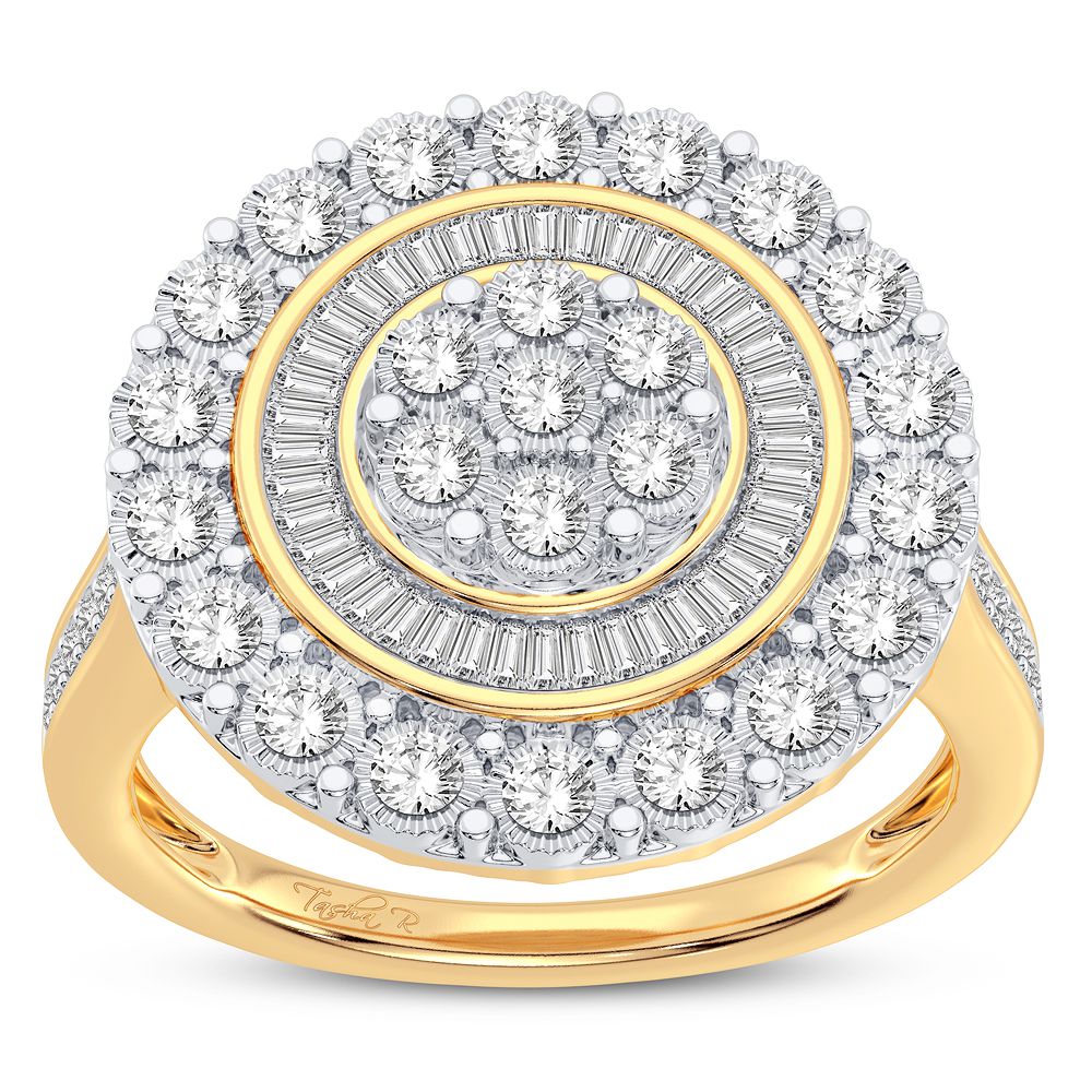 Chic 10K Yellow Gold Diamond Ring - Womens Sparkle
