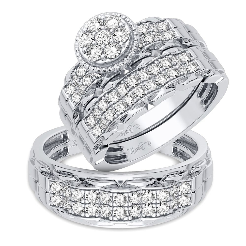 Gorgeous 14K 1.00CT DIAMOND TRIO SET