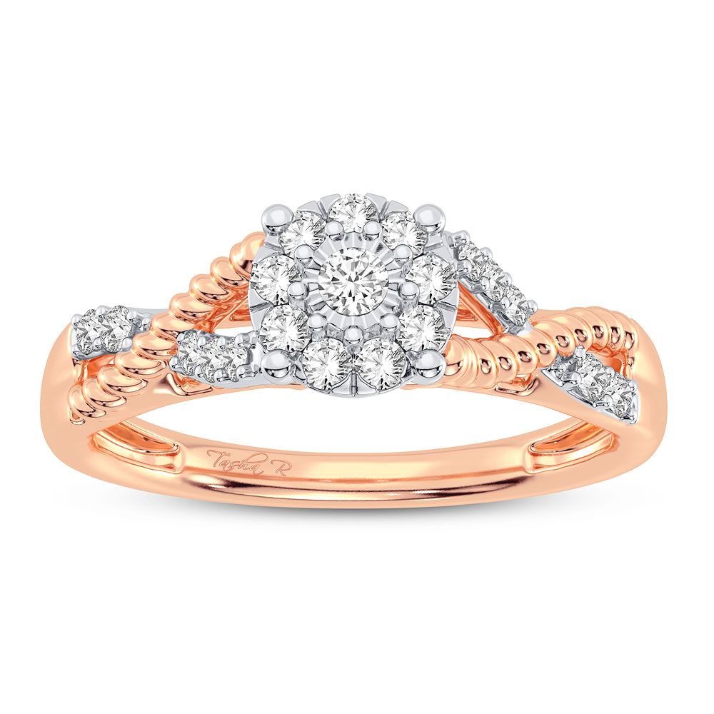 10K Rose Gold 0.25CT Diamond Ring