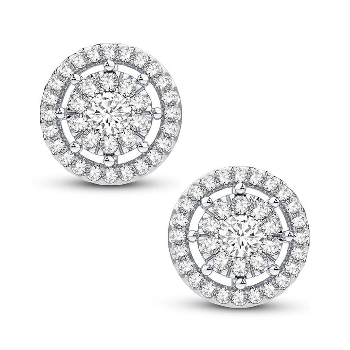 Sparkling 1CT Lab Diamond Earrings in 14k White Gold