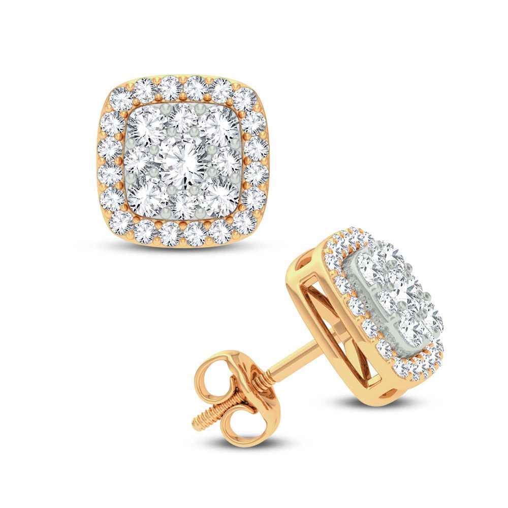 14K Yellow Gold 1.25ct Diamond Stud Earrings