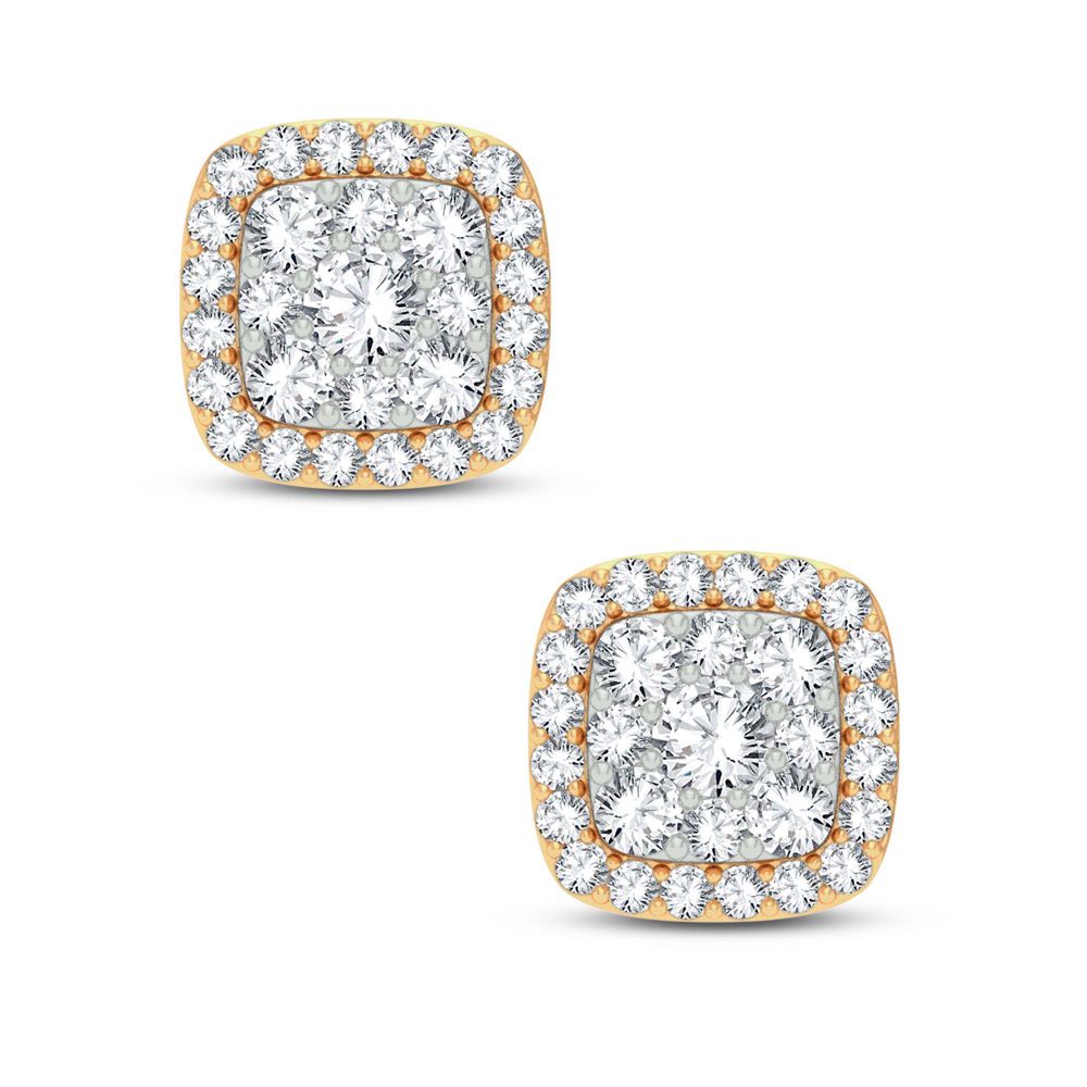 14k Yellow Gold Lab Diamond Stud Earrings - 1.25ct Brilliance