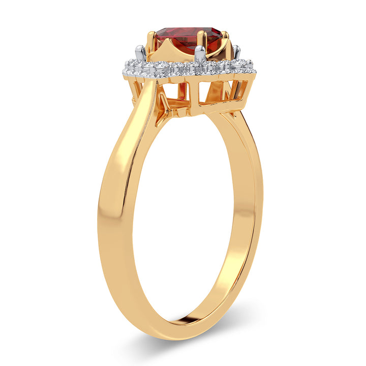 Chic 14K Yellow Gold 0.12ct Lab Diamond Statement Ring